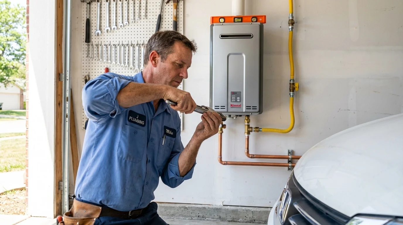 Tankless water heater installation by a Johns Plumbing LLC plumber in Gainesville